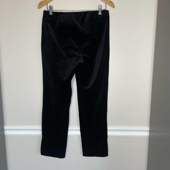 VINCE Black Velvet Cropped Split Hem Stretch Pants Pull On Style size Small - Picture 3 of 6